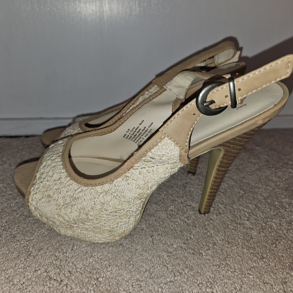 Elle Cream Lace High Heel Shoes